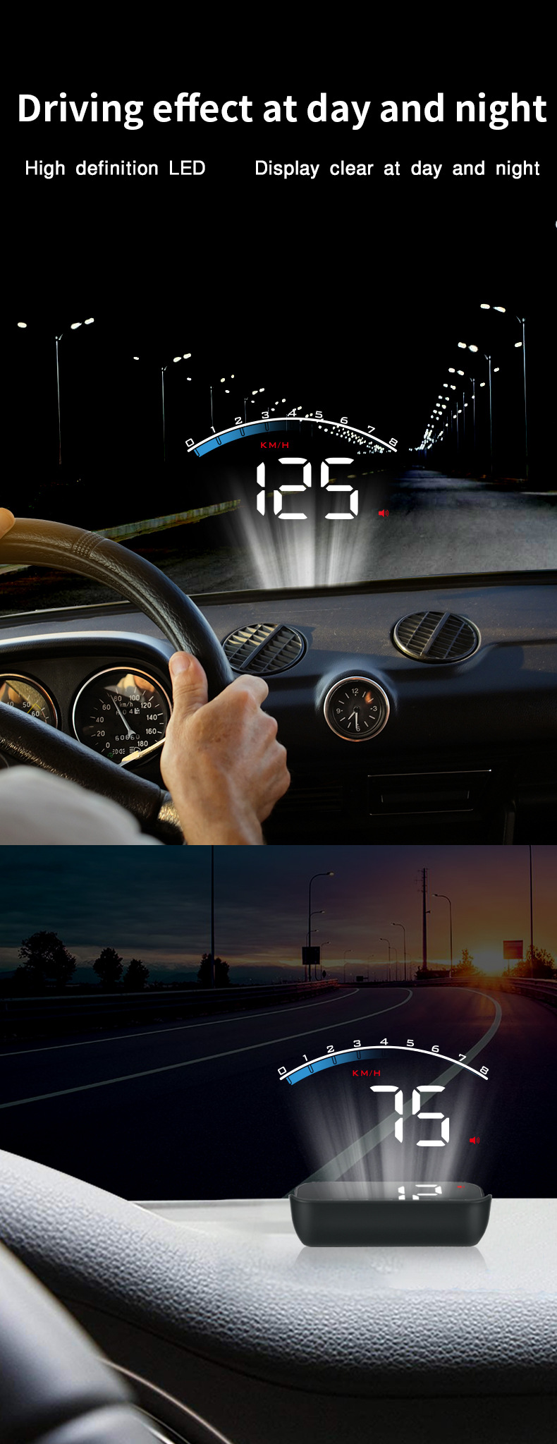 Cross-border exclusive car head-up display OBD2 fault code clearing diagnostic tool with high-brightness LED display