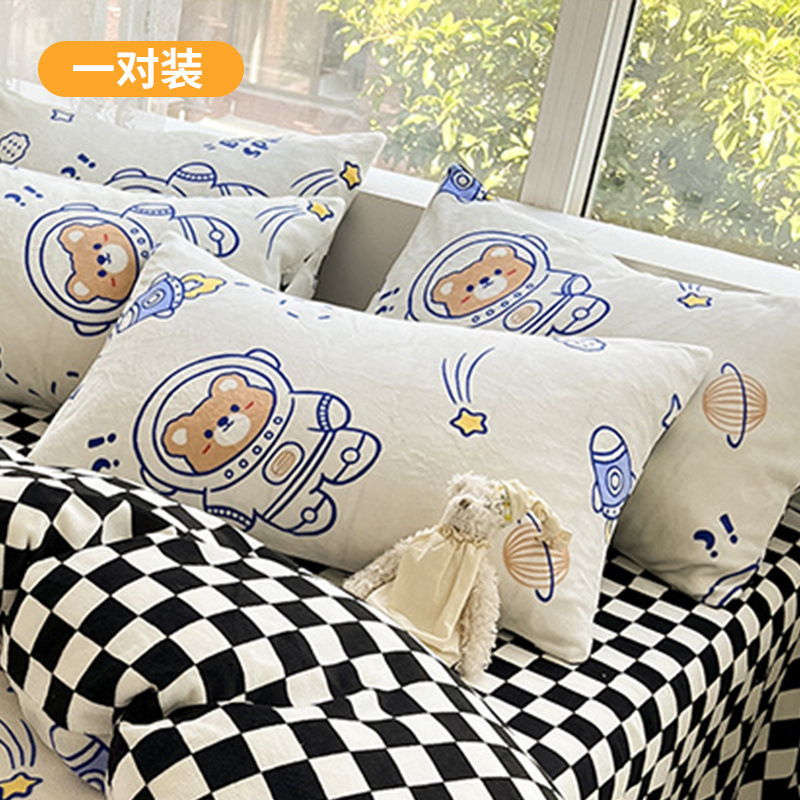 Funda de almohada de terciopelo de leche de invierno, un par de fundas de almohada de terciopelo de coral grueso, una sola funda de revestimiento de núcleo de almohada para niños 48x74 2