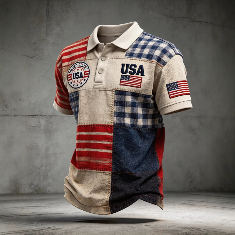 2026 Cross-Border Foreign Trade Independent Website New Model 3D Printed Men's Fashion Casual Summer Polo Shirt Top