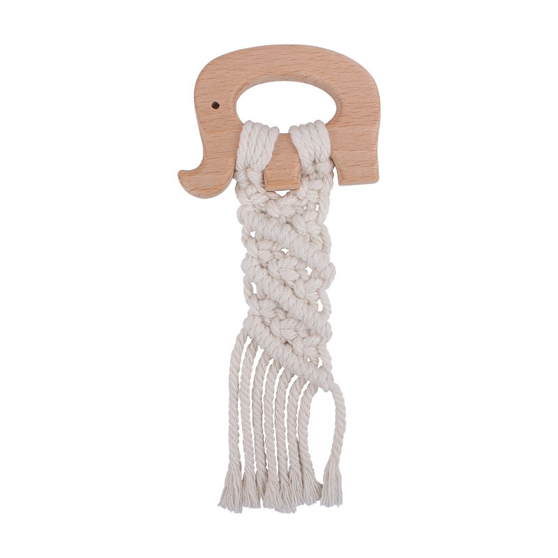 DIY bebé creativo haya animal teether tejida a mano cuerda de algodón juguete bebé teether palo