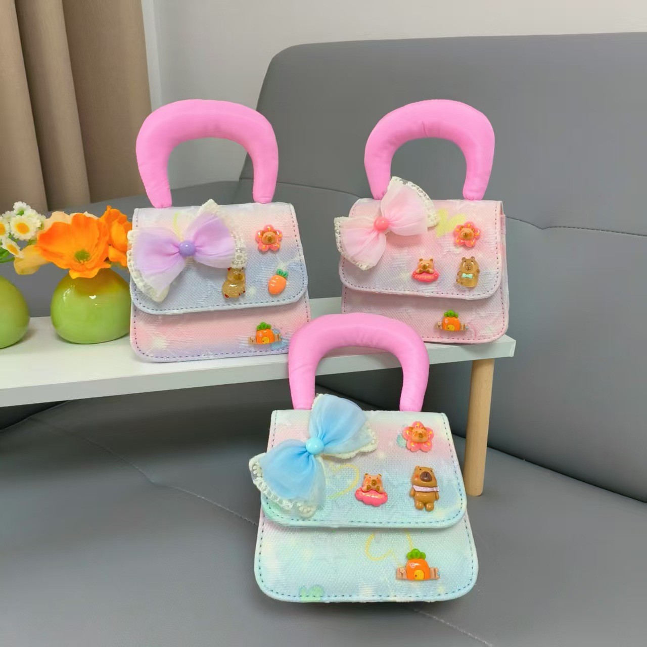 Cartoon adorable arco princesa bolso de Año Nuevo para niños bolso de mochila cadena pequeña bolsa de accesorios de viento fragante