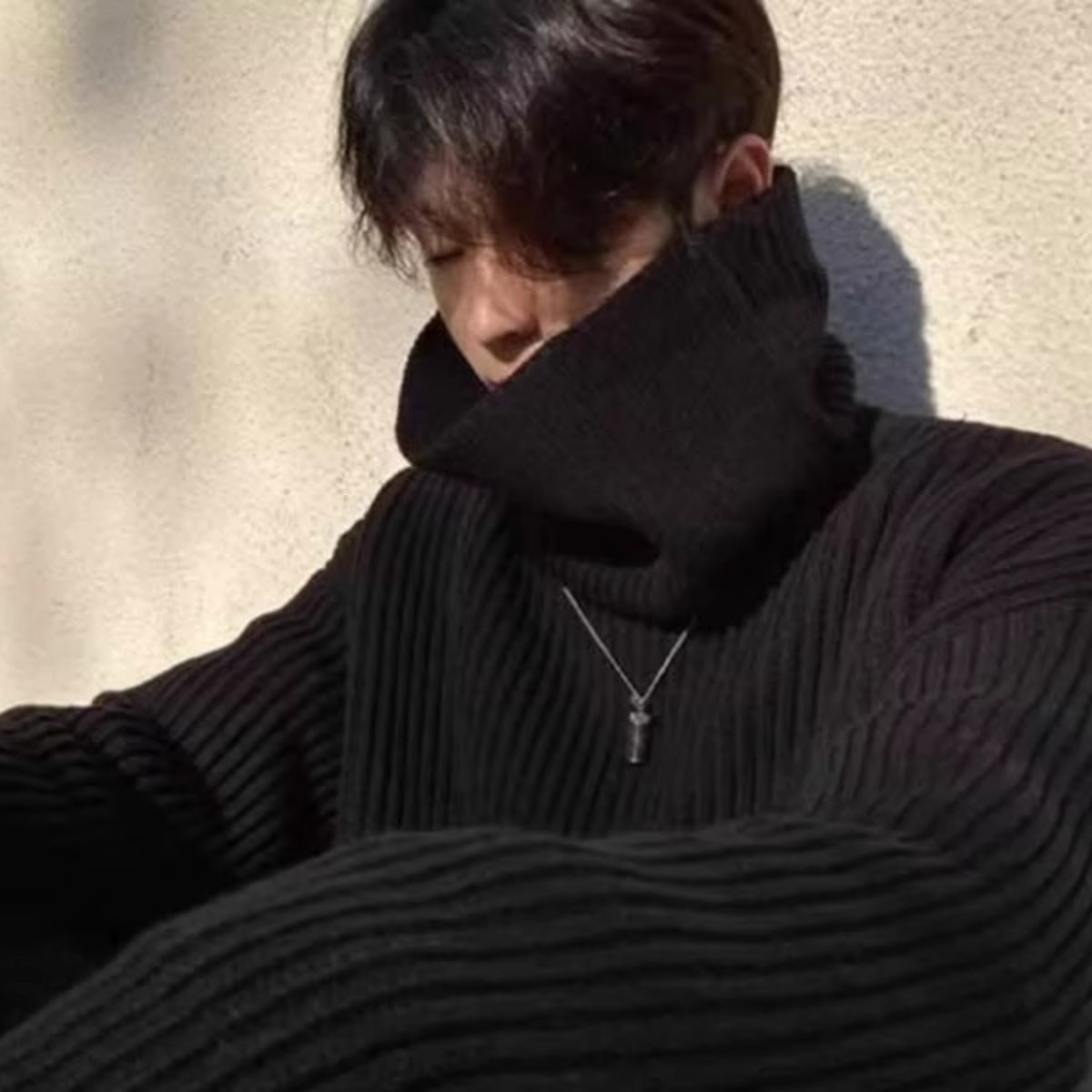 Suéter de punto grueso de color sólido japonés de invierno, suéter cálido de cuello alto suelto de moda para hombres y mujeres