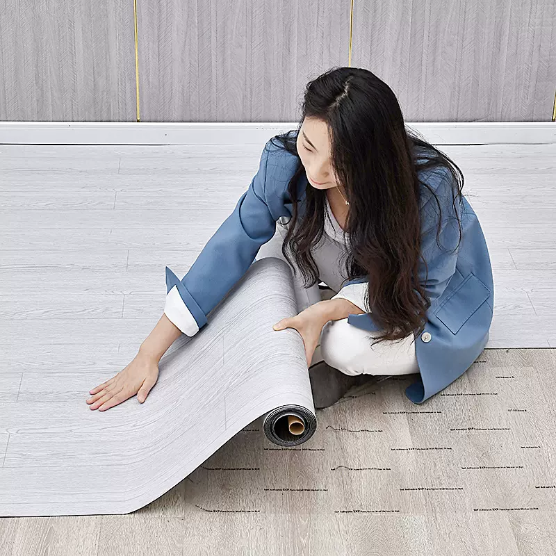 自粘防滑卷材地板PVC耐磨地板贴工厂直销一件代发新款自粘地板