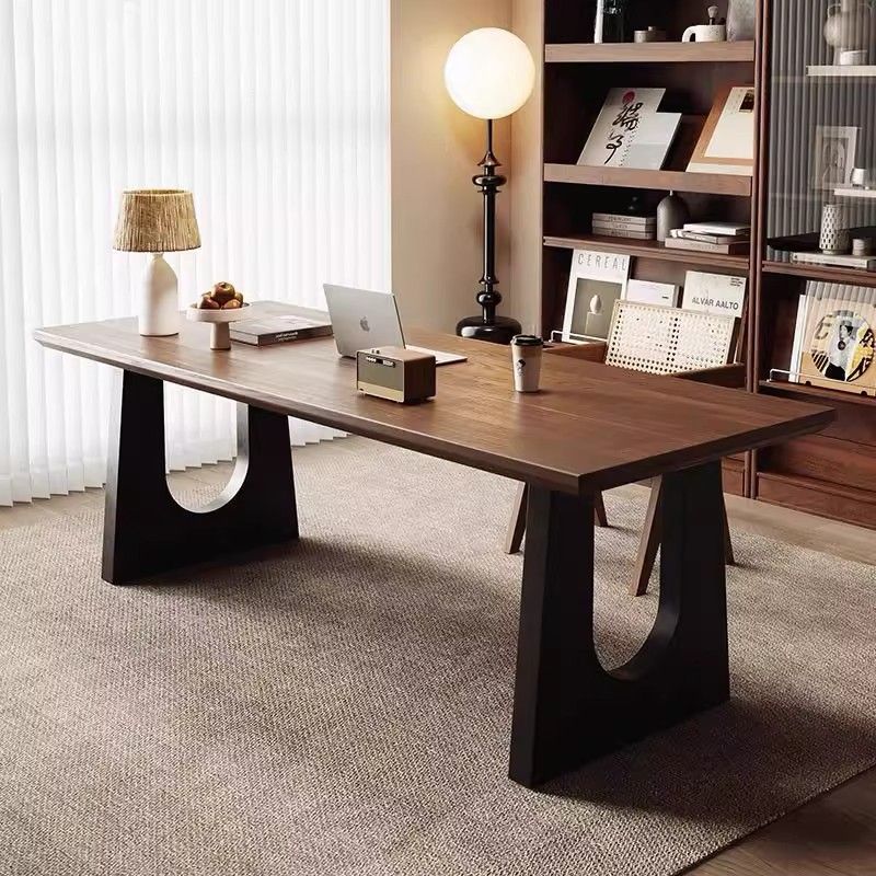 Solid Wood Large Board Double Computer Desk Desktop Bedroom Home Office Desk Large Long Desk Workbench Two-Person Gaming Table