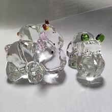 创意水晶工艺品摆件 儿童生日礼物 小河马水晶捏件 浦江水晶厂家