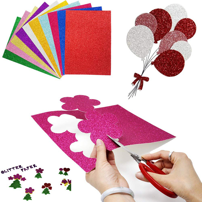 A4/A3/50x70 fábrica al por mayor Eva oro polvo esponja papel 2mm kindergarten DIY papel hecho a mano sin pegamento