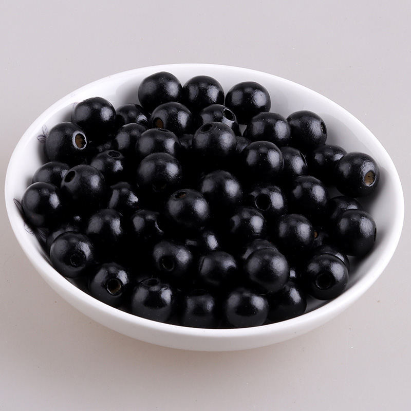 Accesorios de joyería de bricolaje color loto cuentas redondas de madera color caramelo cuentas de madera macarons cuentas de madera al por mayor