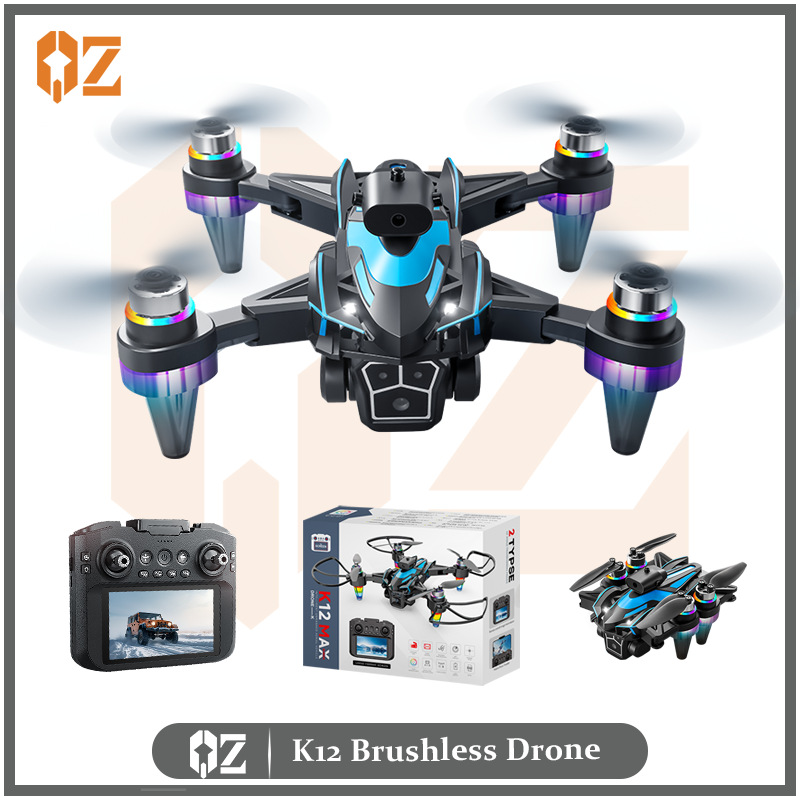 K12 Max Brushless Drone with 4.3inch Large Screen Remote Control Hd Aerial Photography Esc Intelligent Obstacle Avoidance Remote Control Aircraft