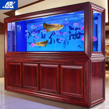 中式生态落地水族箱家用客厅大型隔断屏风免换水新款底过滤一体