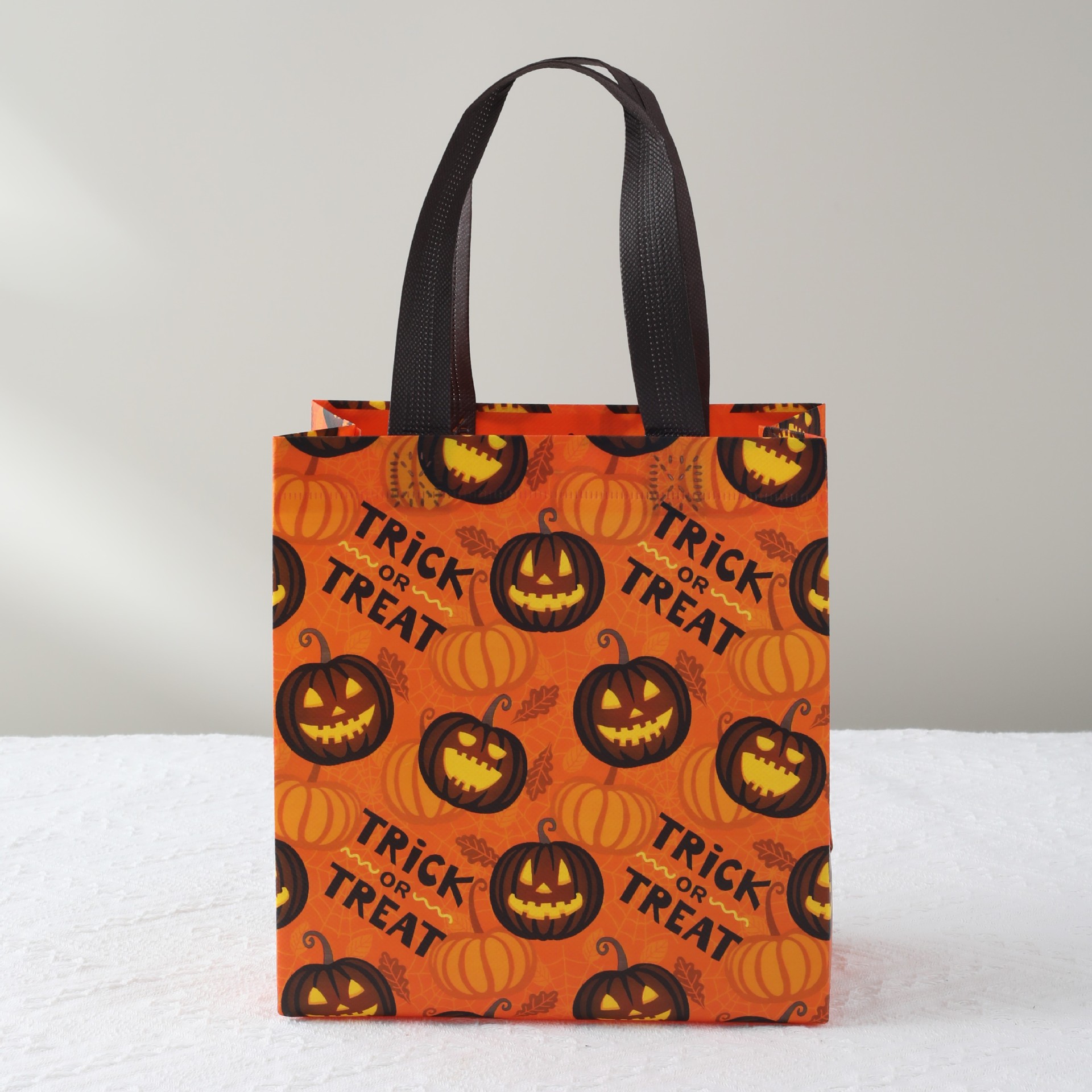 Bolsa de lienzo impresa de Halloween transfronteriza bolsa no tejida bruja calabaza bolsa de mano plegable impresión de gran capacidad