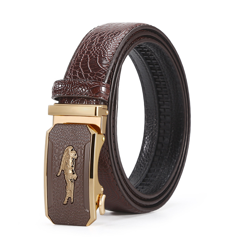 VOOTHOST Men's Alloy Automatic Buckle Leather Belt Fashion Business Versatile Pants Jeans Brand Business Belt F0007_viptrois.com