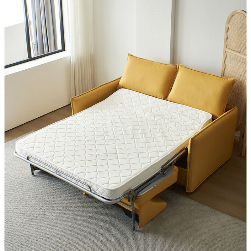 Small Apartment Nordic Fabric Sofa Bed for Living Room, Foldable, Removable and Washable, Multifunctional for Hotel Use, High-End Minimalist