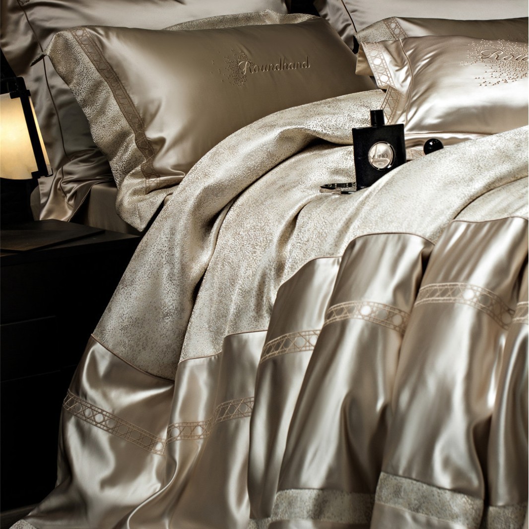 Italian High-Definition Spire High-Precision Jacquard Bedding Luxury Pure Cotton Long-Staple Cotton Four-Piece Set
