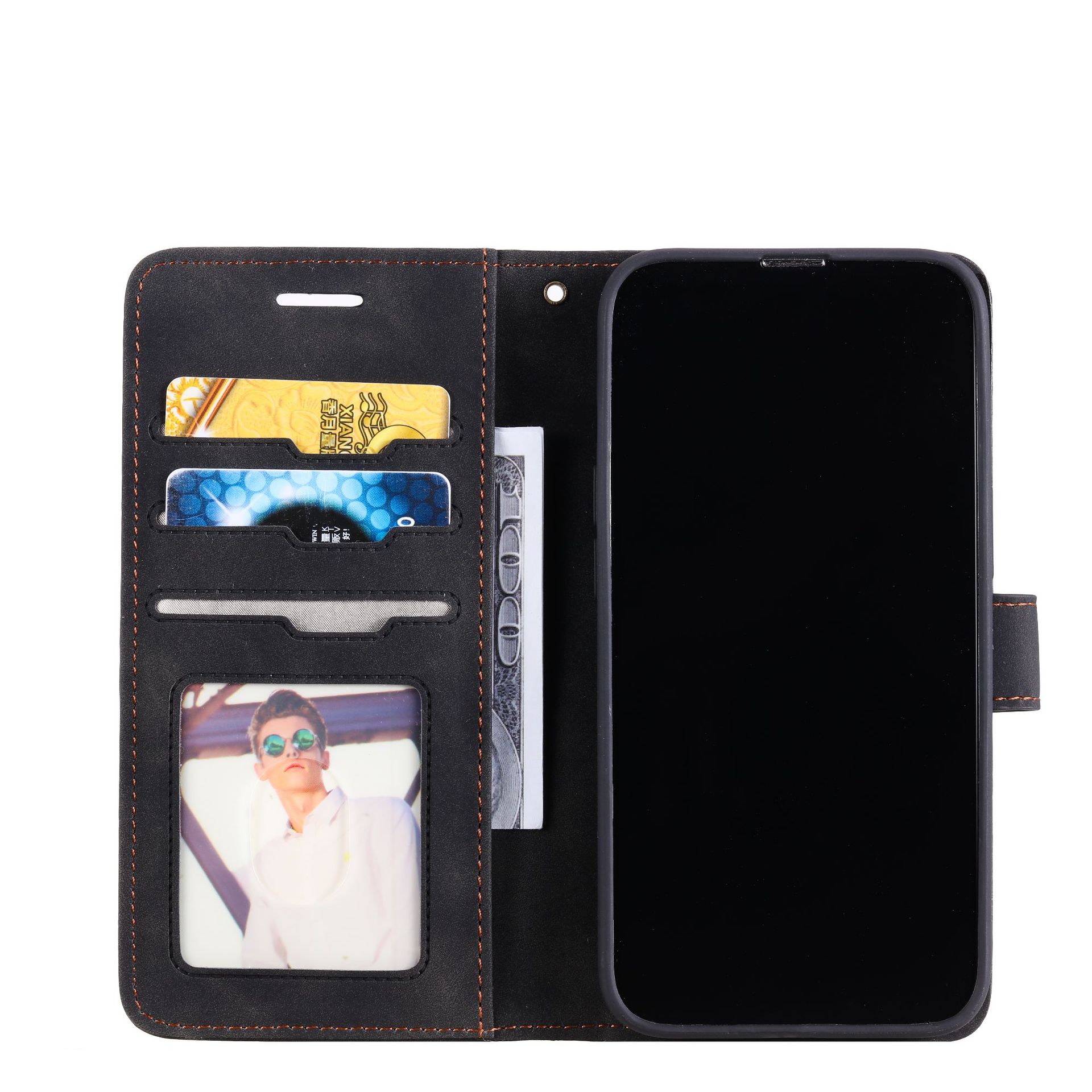 Business Phone Case With Card Holder And Anti-theft Protection_voghion.com