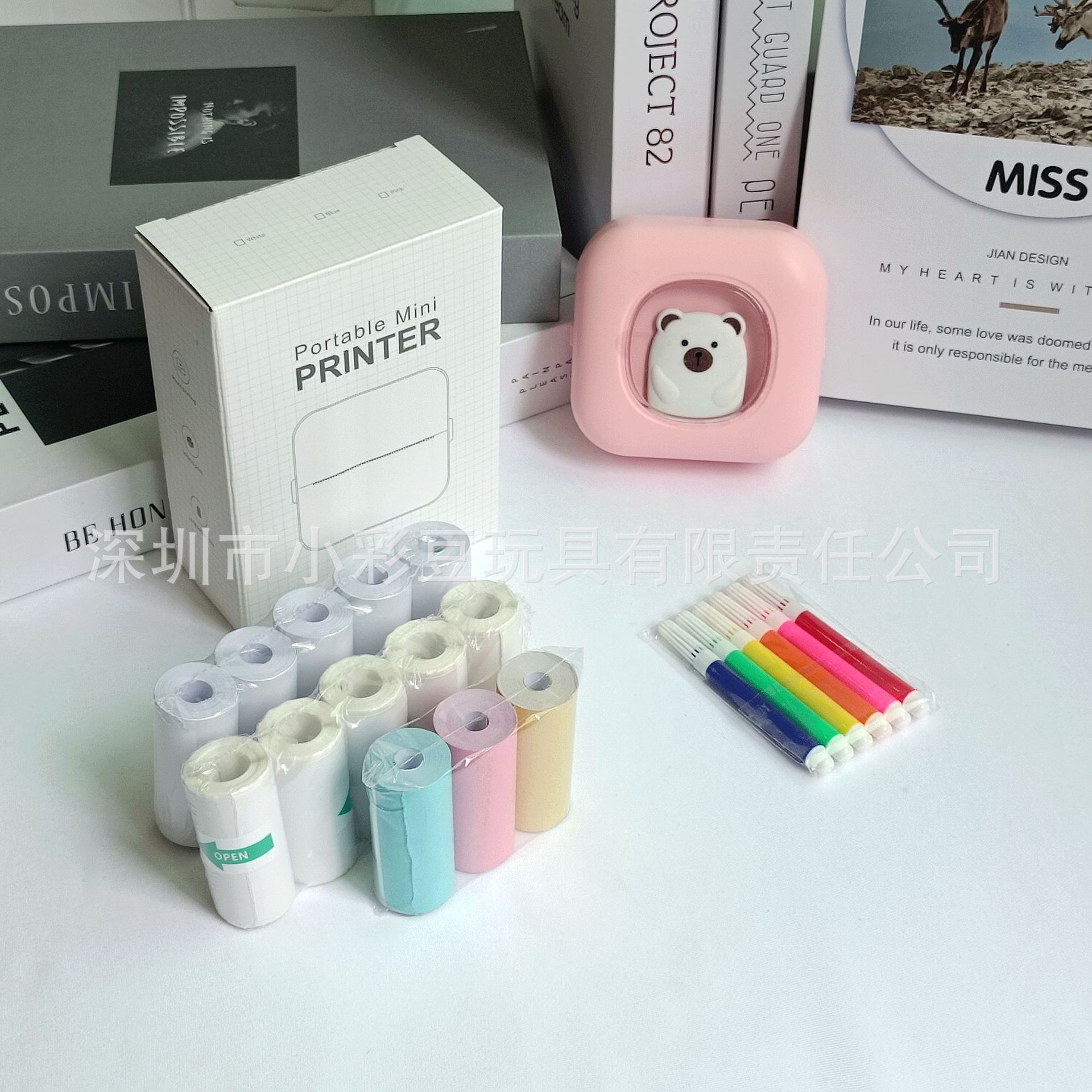 X7 파우더 + 감열지 5개 + 접착지 5개 + 색지 3개 + 색펜