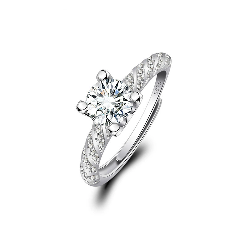 Adjustable wedding ring, 1‑carat style, light‑luxury design, multiple motif options