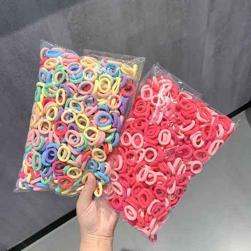 Children's rubber band baby hair band 500 bagged seamless towel ring thumb ring does not hurt hair rope girls headband