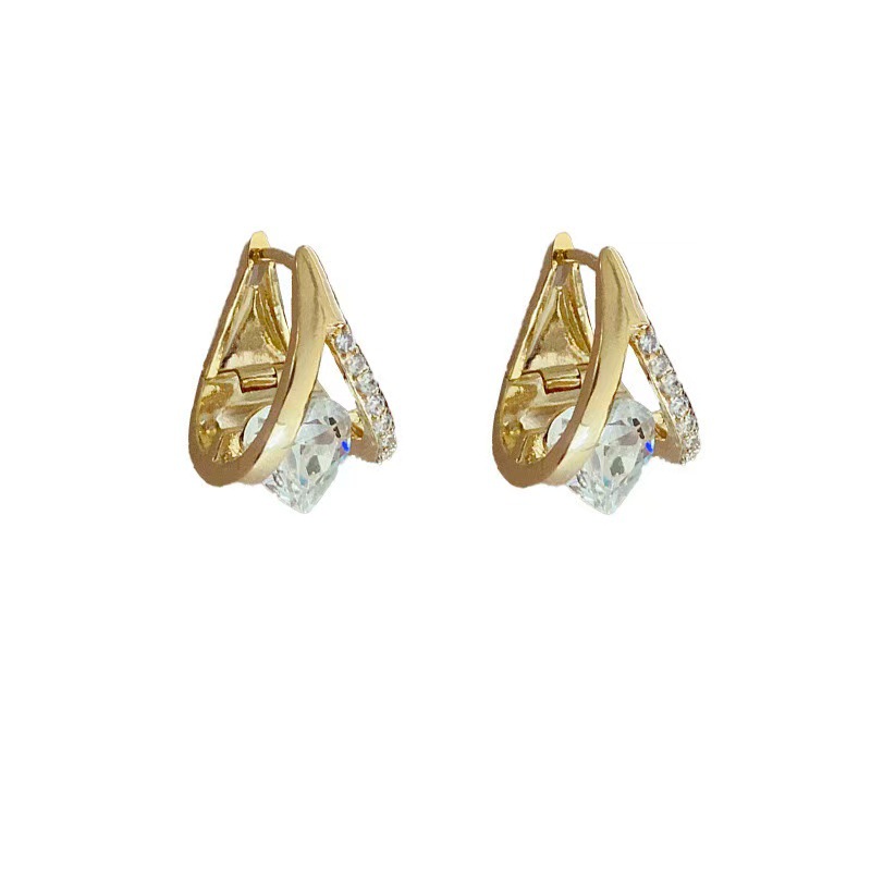 2025 nuevos pendientes de circón de amor de moda estilo caliente temperamento salvaje diseño de nicho aguja de plata exquisita hebilla de oreja transfronteriza image 7