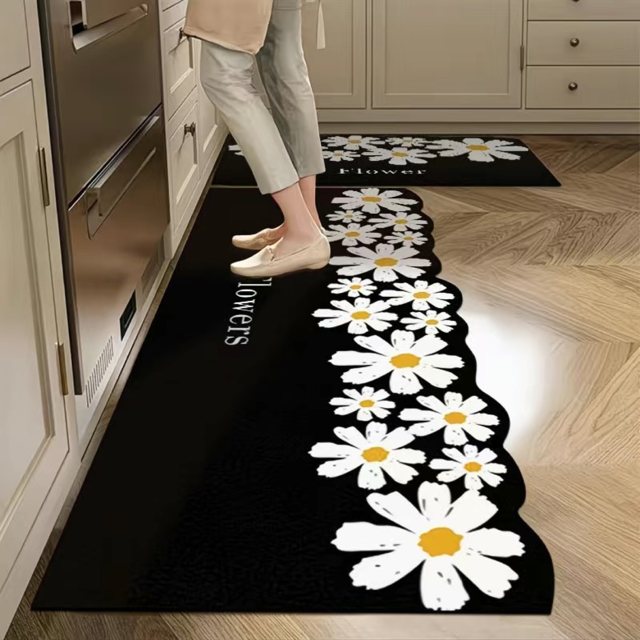 Cute Household Kitchen Floor Mat, New Chinese-Style Oil-Absorbing Mat for Stove, Dirt-Resistant, Water-Absorbing, Non-Slip Diatomaceous Earth Mat, Foot Mat