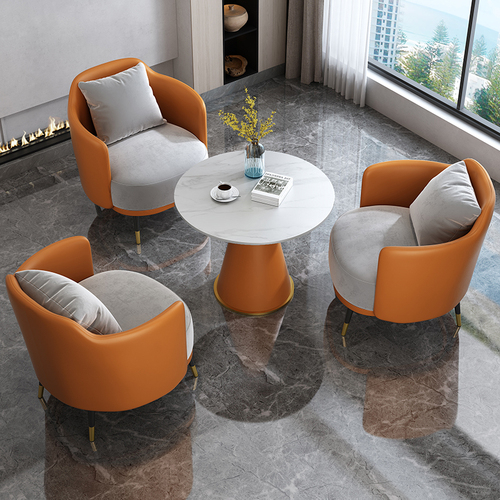 Light luxury single hotel lobby balcony sofa chair sales office beauty salon rest area reception negotiation table and chair combination
