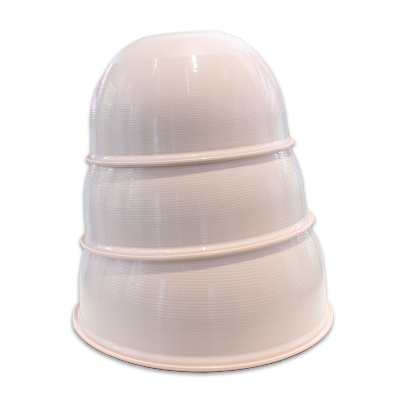 Tres piezas PP gran almacenamiento portátil tazón de ensalada redonda caja de preservación de color sólido sellado caja de plástico de fijación