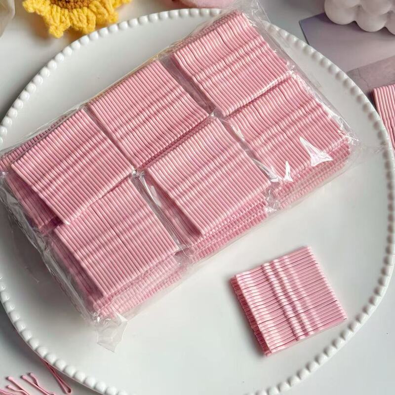 New Metallic Pink Lacquer Seamless Hair Clips, Ins Style, 25 Pieces/Card, Bangs and Stray Hair Clips for Women, Wholesale