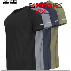 クロスボーダーヨーロッパサイズマルチパックメンズ半袖スポーツTシャツ速乾性ランニングブルーサッカートレーニングフィットネスカジュアルウェア