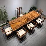 Большой стол из массива южноамериканского ореха, домашний обеденный стол, чайный стол, офисный конференц-стол, цельная доска, оригинальная зернистая бревенчатая доска