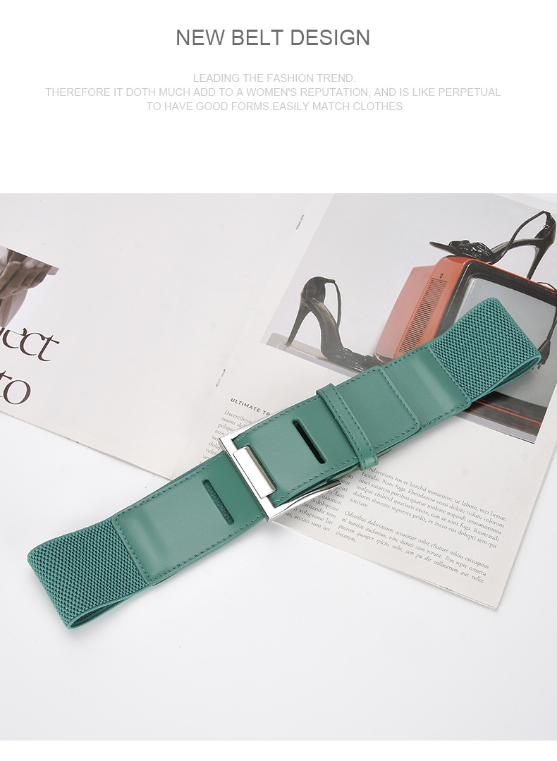 Fashion Solid Color Leather Metal Button Belt display picture 1