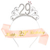 Cross -border new birthday set 13 11 10 15 21 30 40 50 60 head hoop etiquette belt printed shoulder strap