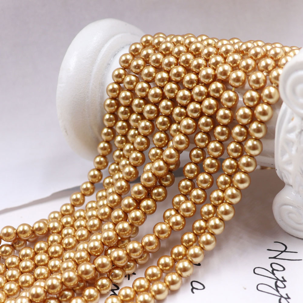 Golden wedding dress pearl