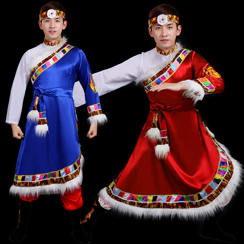 Xizang Ethnic Dance Performance Costume Ethnic Minority Xizang Clothing Male Xizang Stage Performance Costume Adult Mongolia