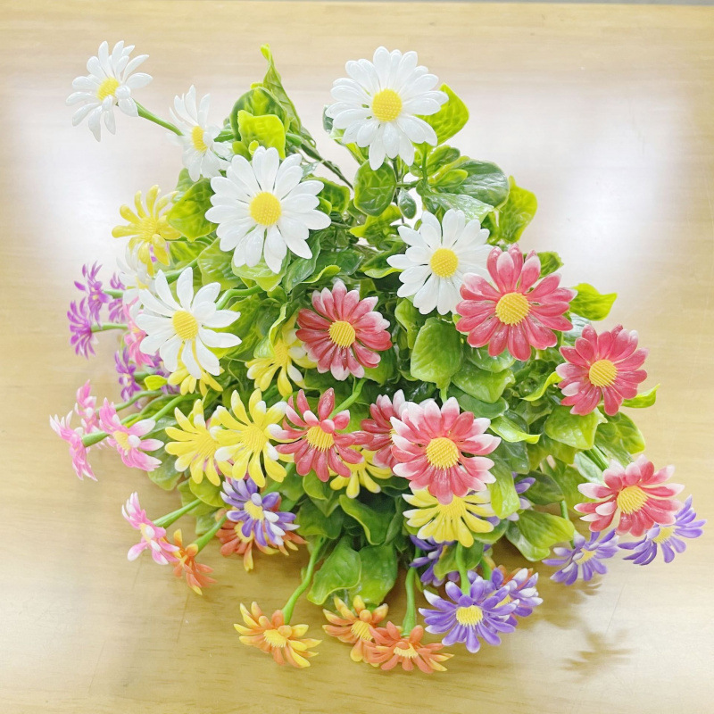 Decoración Flor falsa Simulación Flor seca Mobiliario para el hogar Interior Decoración de la mesa de comedor Sala de estar Ramo de plástico Armario de TV Planta en maceta