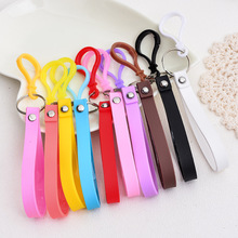 新款糖果色条纹pvc软胶 皮绳钥匙扣 灯泡扣铃铛公仔汽车挂件手绳