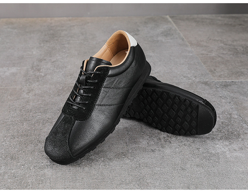 Giày sneaker nữ da thật phong cách cổ điển đế bệt nhẹ — màu nâu chi tiết 11