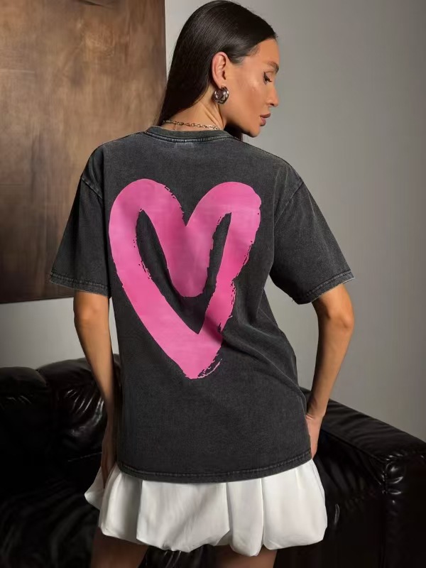 Fashionable retro cotton short sleeve T-shirt