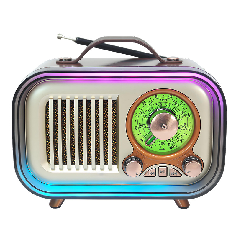 Nueva luz de colores retro altavoz Bluetooth portátil al aire libre creativo portátil MD-1316BT de radio multibanda portátil