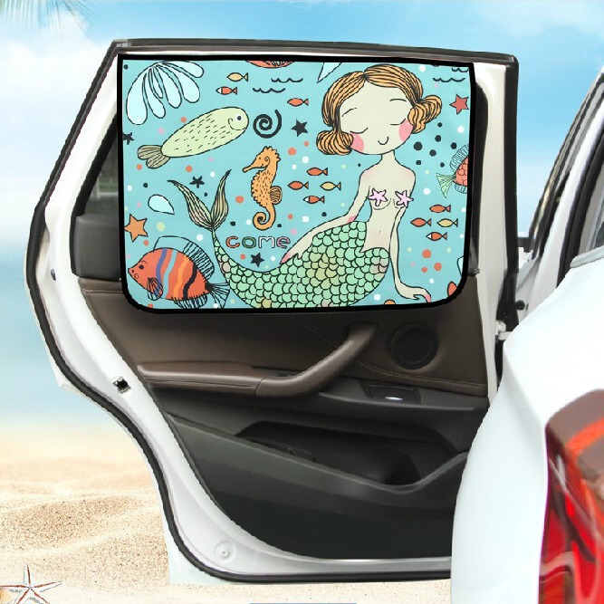Car Sunshade, Sun Protection and Heat Insulation in the Car, Double-Layer Sunshade, Automatic Magnetic Retractable Car Curtain, Side Window Car