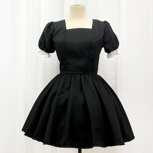 Japanese black classic maid outfit Alice soft girl Lolita Lolita maid skirt cafe dress