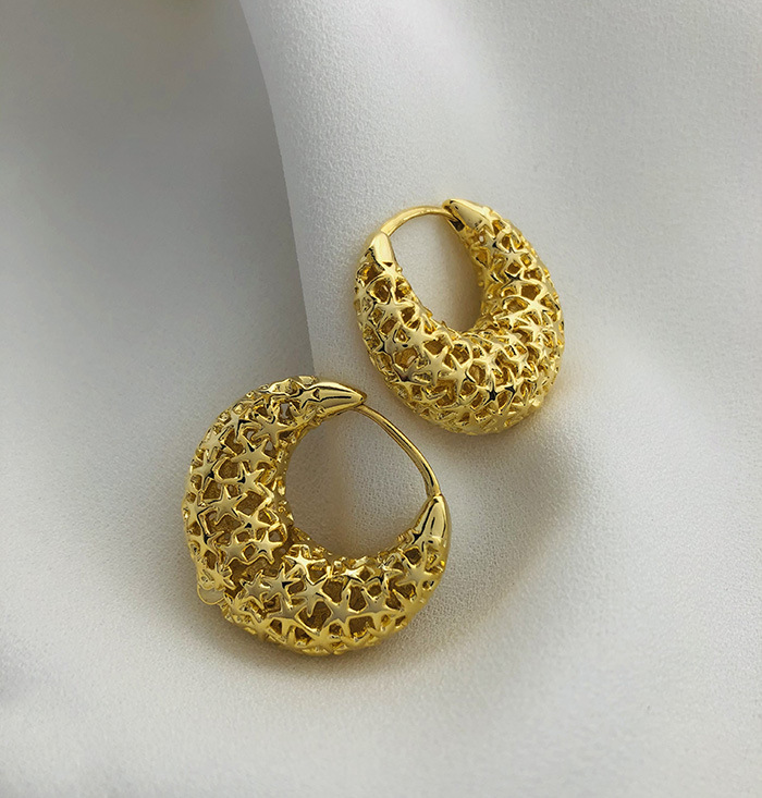 Women's Gender 1 Pair Streetwear Star Copper 18K Gold Plated Earrings