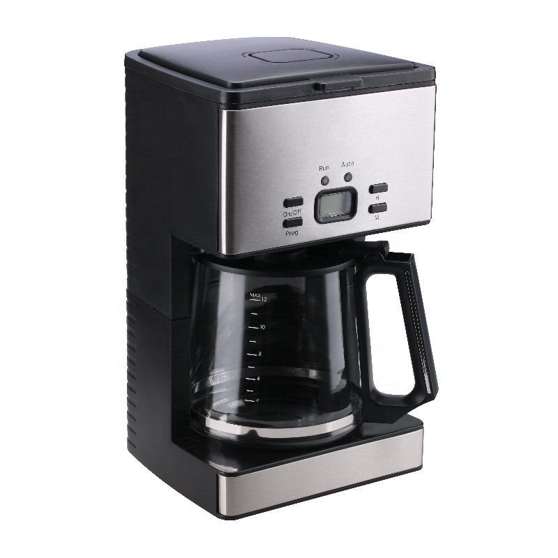 Transfronterizo 1.8L cafetera de goteo pantalla de tiempo operar botón de cafetera de goteo electrodomésticos