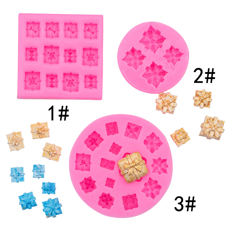 Nuevo tamaño caja de regalo molde silicona epoxi arcilla cerámica suave postre pastel fondant chocolate accesorios decorativos