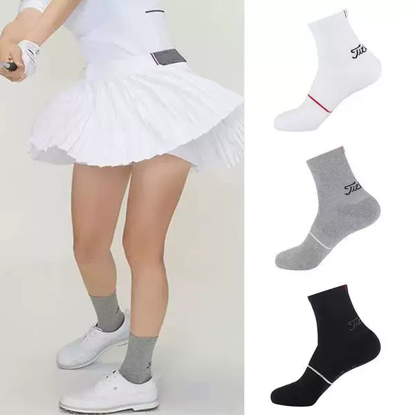 Korean Style Golf Socks for Men and Women, New Spring and Autumn Fashion Embroidered Logo Socks, Sports Casual Quick-Drying Mid-Calf Socks