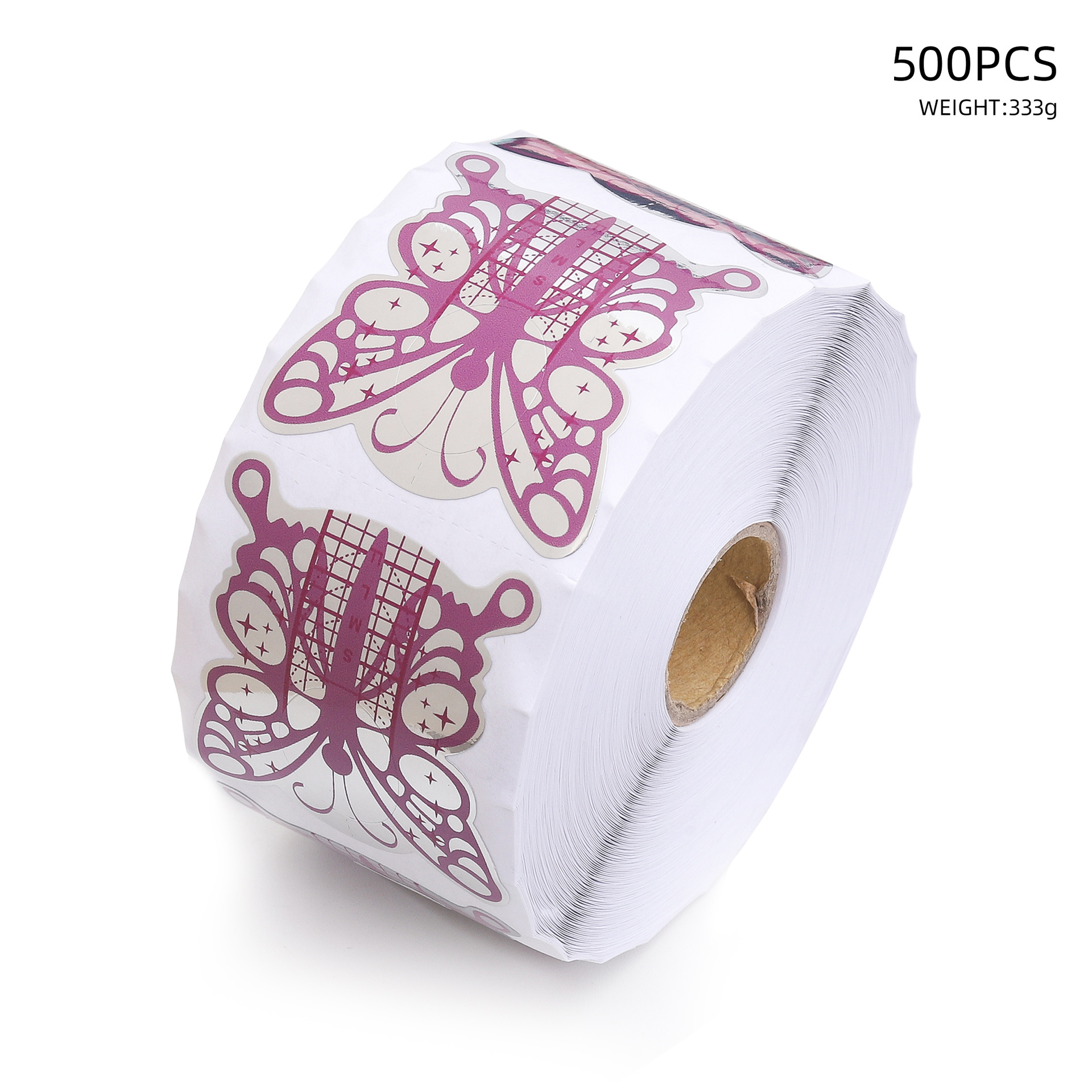 Nuevo brillante manicura púrpura mariposa titular de papel 100/500 piezas fototerapia uñas extensión uñas titular de papel especial