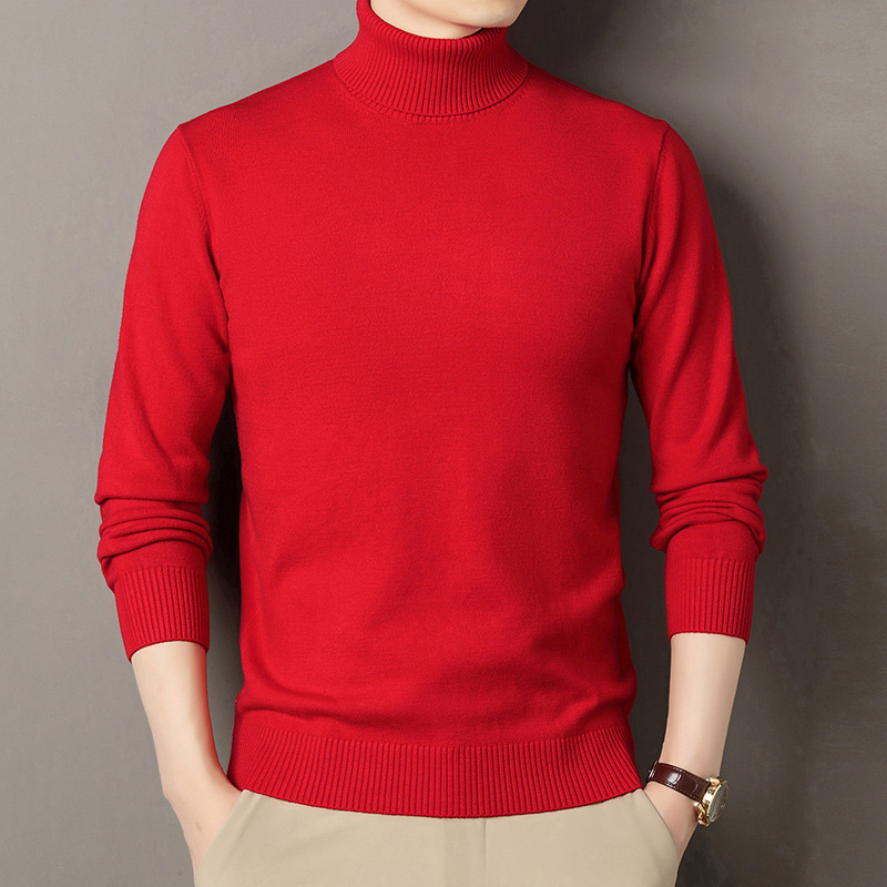 Men's Long-Sleeved Thickened Knitwear Winter New High-Neck Top Middle-Aged Casual Warm Versatile Base Layer Sweater Men's Long-Sleeved Thickened Knitwear Winter New High-Neck Top Middle-Aged Casual Warm Versatile Base Layer Sweater