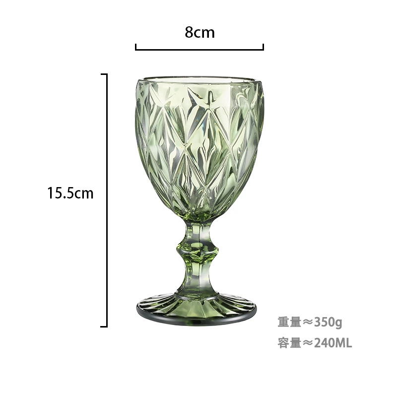 Copa de vino verde (diamante) 240 ml-1