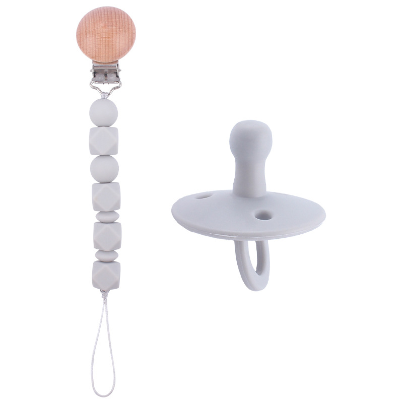 Suministros para bebés chupete DIY creativo bebé silicona mordedura molar pezón cadena pezón conjunto de dos piezas