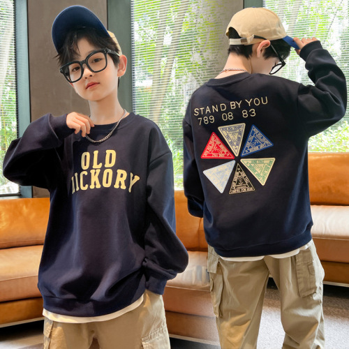 春秋洋气儿童印花卫衣中大潮童宽松休闲单件长袖T恤套头上衣