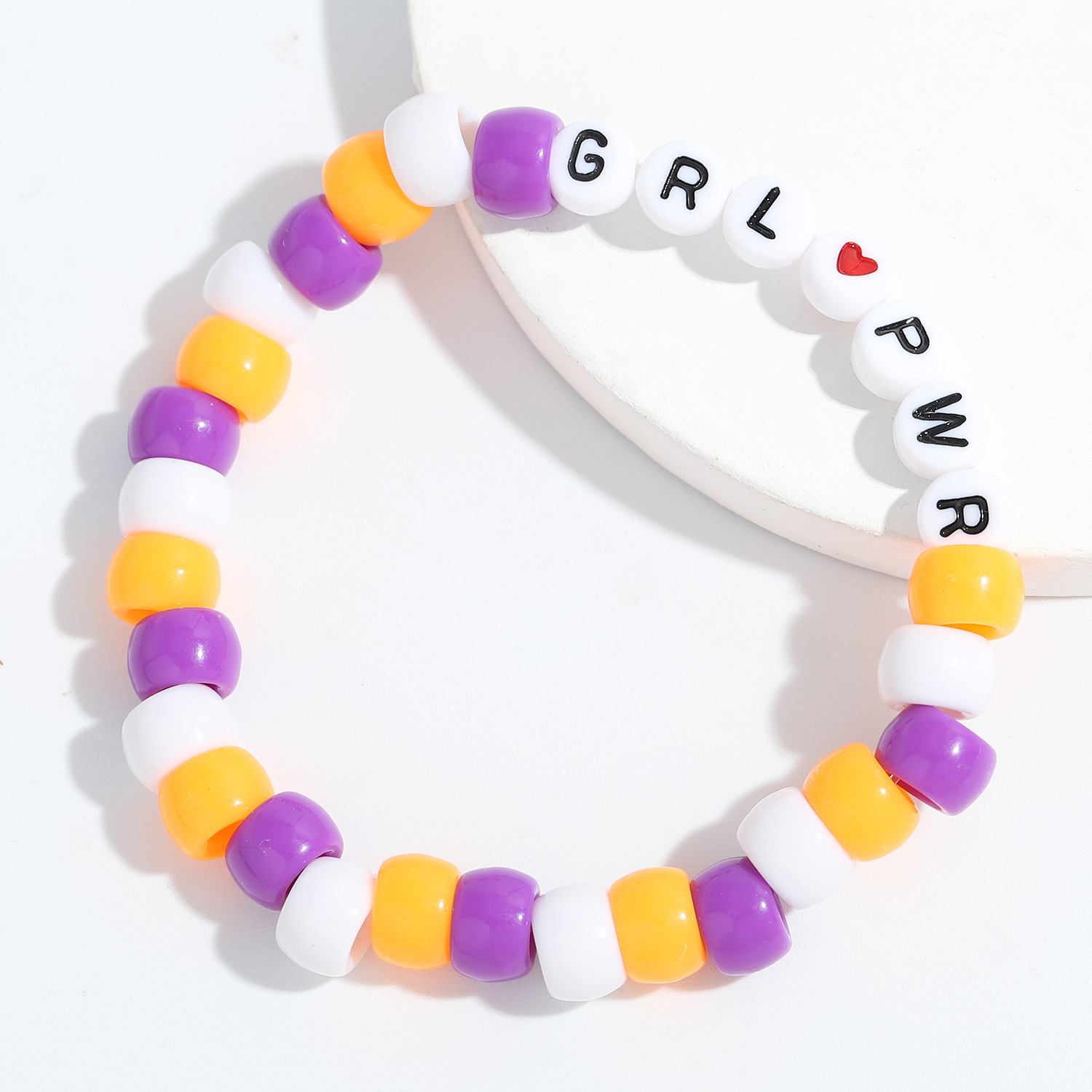 Bracelet De Couleur De Contraste De Lettre Ronde Acrylique De Mode En Gros display picture 55