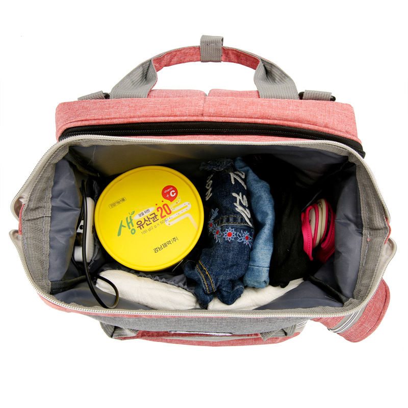 媽咪包跨境批髮帶蚊帳床包便攜式摺疊嬰兒床包大容量多功能母嬰包